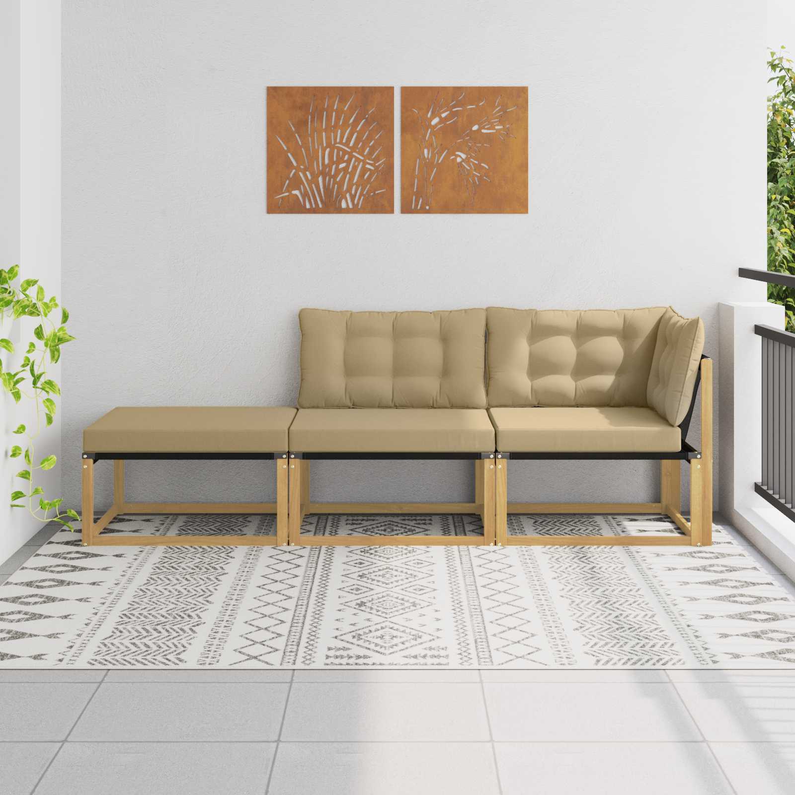 vidaXL Zestaw sof narożnych z poduszką Biały 241,5 x 83 x 73 cm