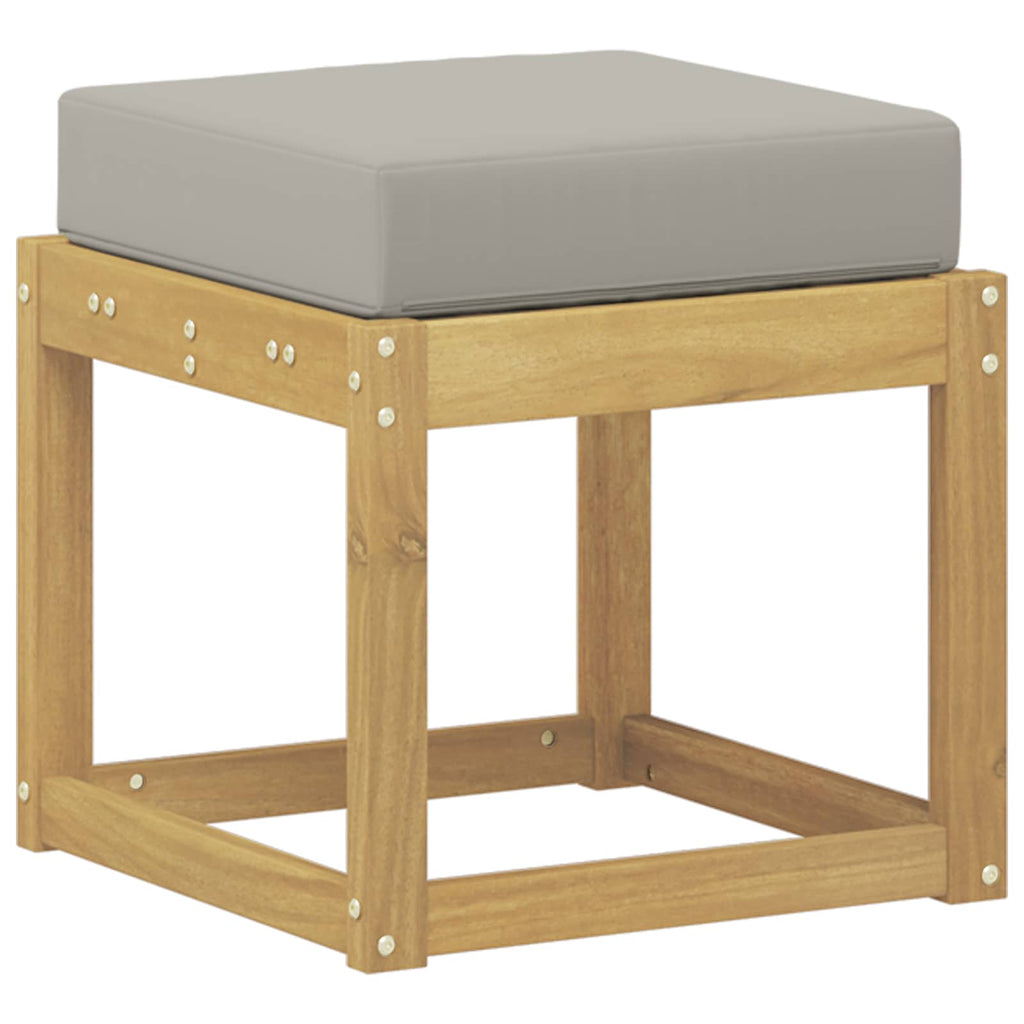 vidaXL Stołek Ławka na Zewnątrz z poduszką Biały 43 x 43 x 45 cm