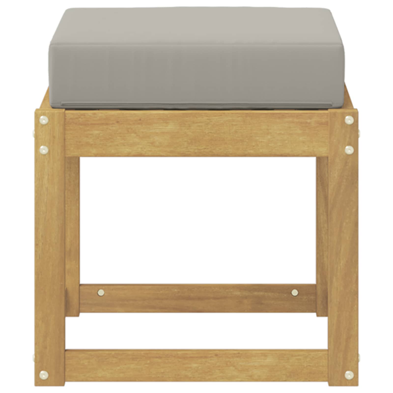 vidaXL Stołek Ławka na Zewnątrz z poduszką Biały 43 x 43 x 45 cm