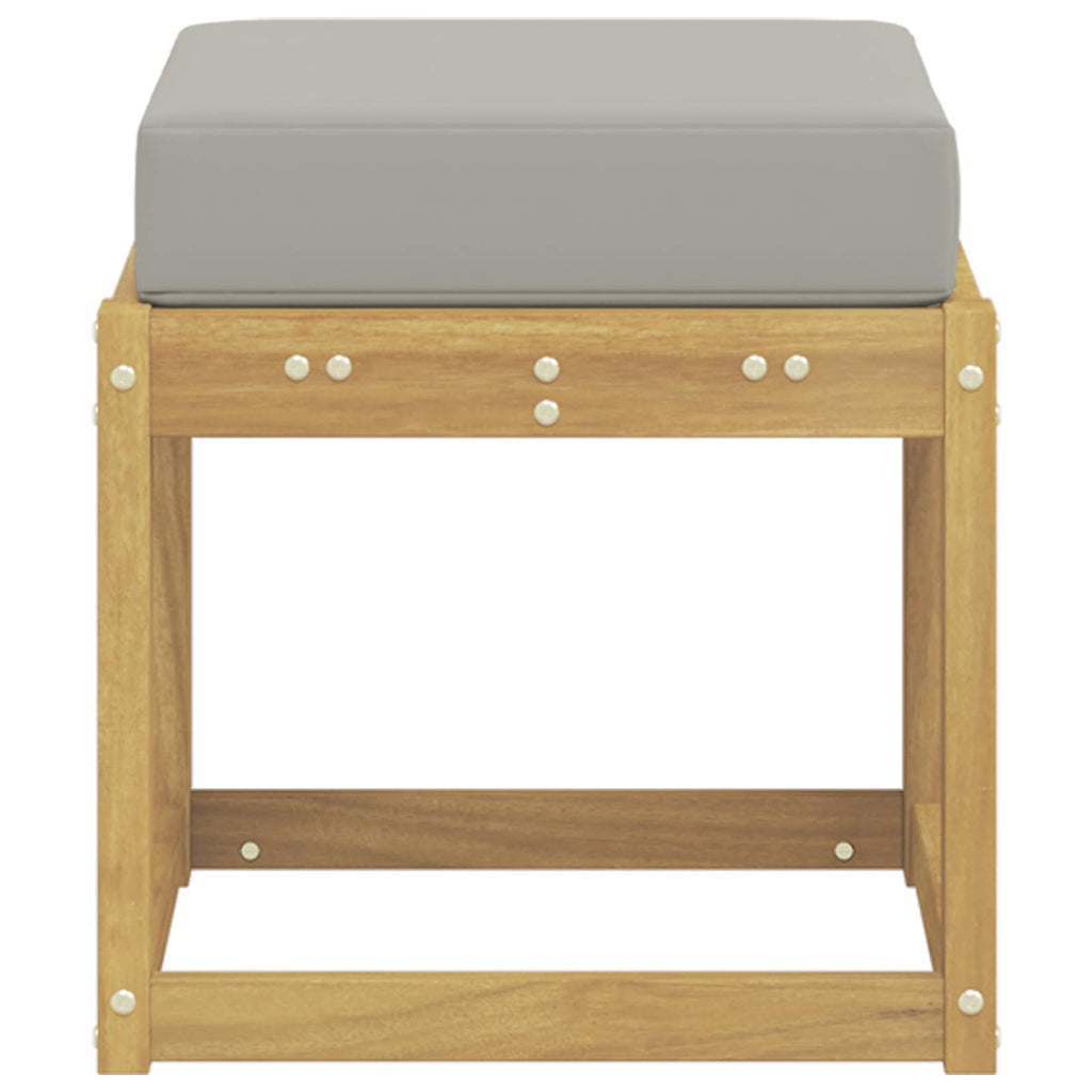 vidaXL Stołek Ławka na Zewnątrz z poduszką Biały 43 x 43 x 45 cm