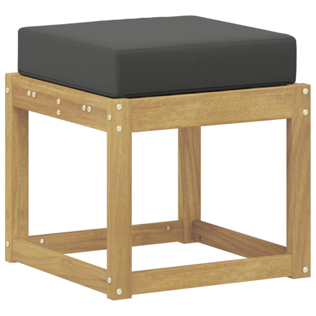 vidaXL Stołek Ławka na Zewnątrz z poduszką Biały 43 x 43 x 45 cm