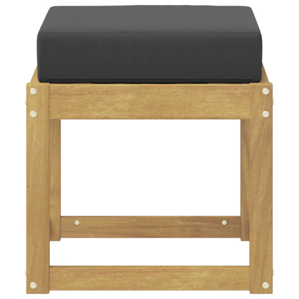 vidaXL Stołek Ławka na Zewnątrz z poduszką Biały 43 x 43 x 45 cm