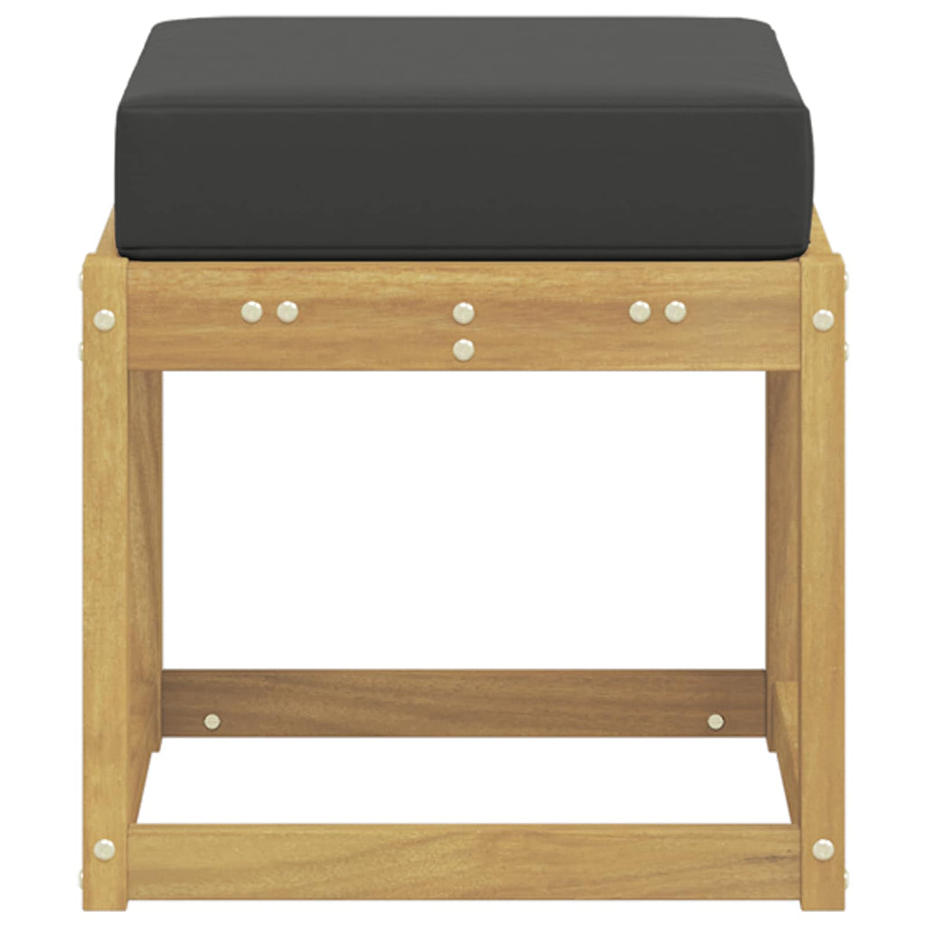 vidaXL Stołek Ławka na Zewnątrz z poduszką Biały 43 x 43 x 45 cm