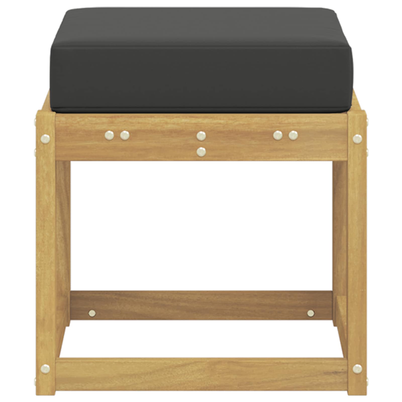 vidaXL Stołek Ławka na Zewnątrz z poduszką Biały 43 x 43 x 45 cm