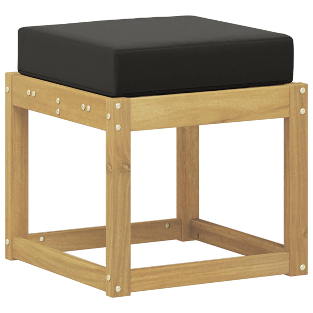 vidaXL Stołek Ławka na Zewnątrz z poduszką Biały 43 x 43 x 45 cm