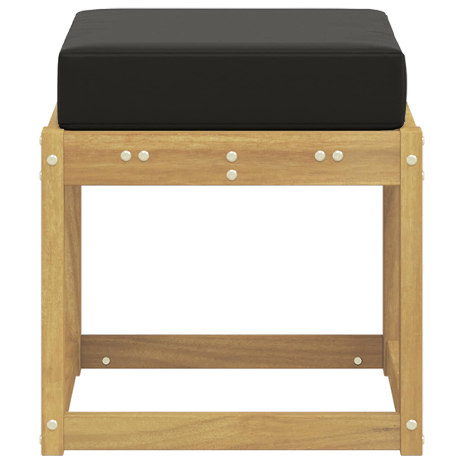 vidaXL Stołek Ławka na Zewnątrz z poduszką Biały 43 x 43 x 45 cm