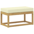 vidaXL Stołek Ławka na Zewnątrz z poduszką Biały 80 x 43 x 45 cm