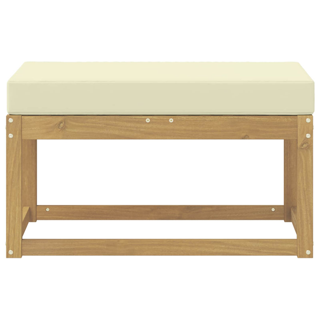 vidaXL Stołek Ławka na Zewnątrz z poduszką Biały 80 x 43 x 45 cm
