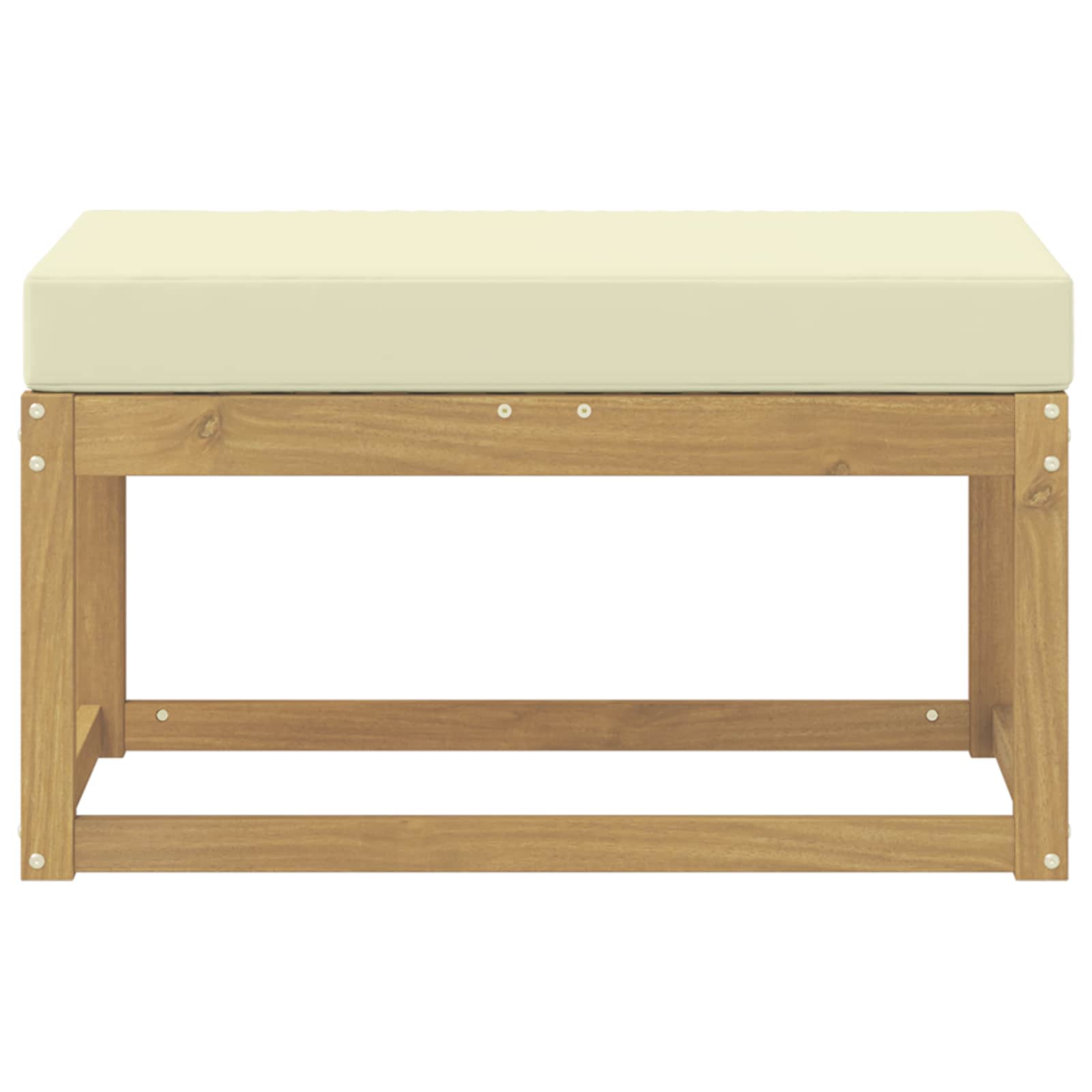 vidaXL Stołek Ławka na Zewnątrz z poduszką Biały 80 x 43 x 45 cm