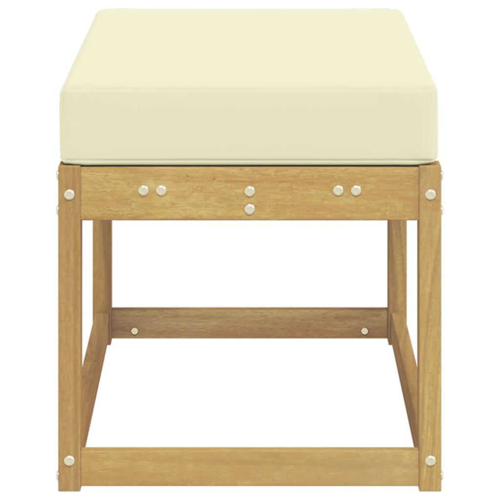 vidaXL Stołek Ławka na Zewnątrz z poduszką Biały 80 x 43 x 45 cm