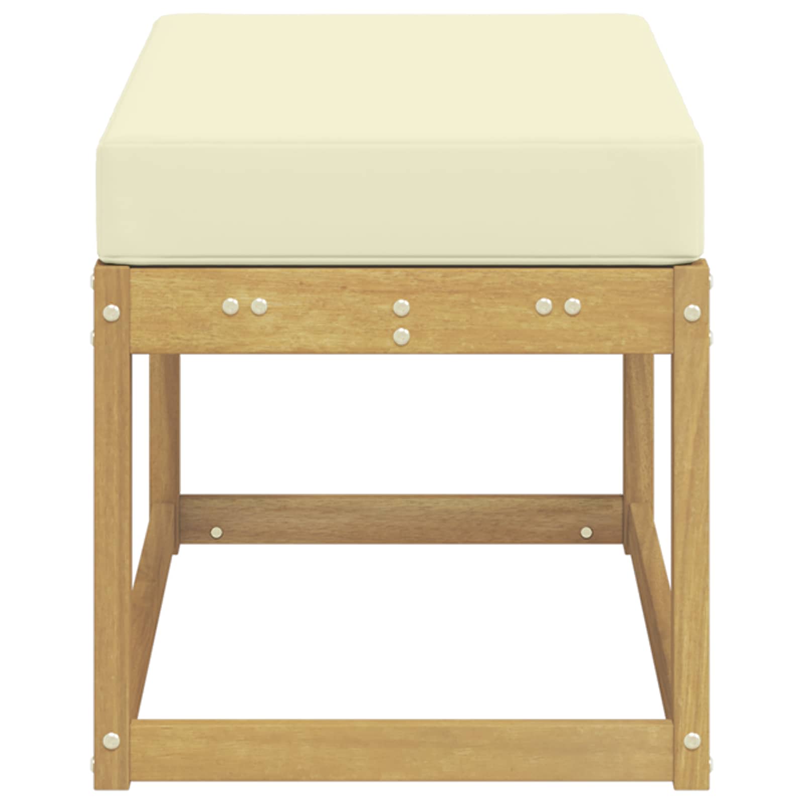 vidaXL Stołek Ławka na Zewnątrz z poduszką Biały 80 x 43 x 45 cm