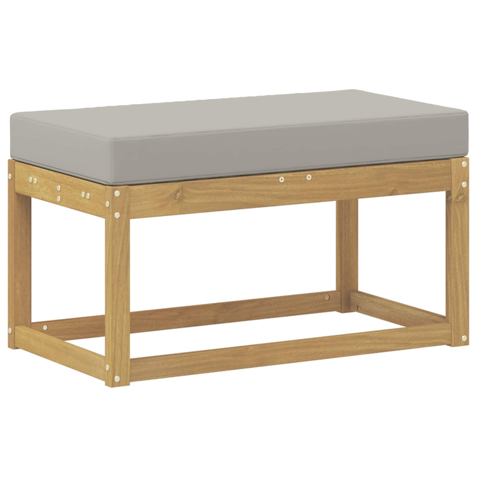 vidaXL Stołek Ławka na Zewnątrz z poduszką Biały 80 x 43 x 45 cm