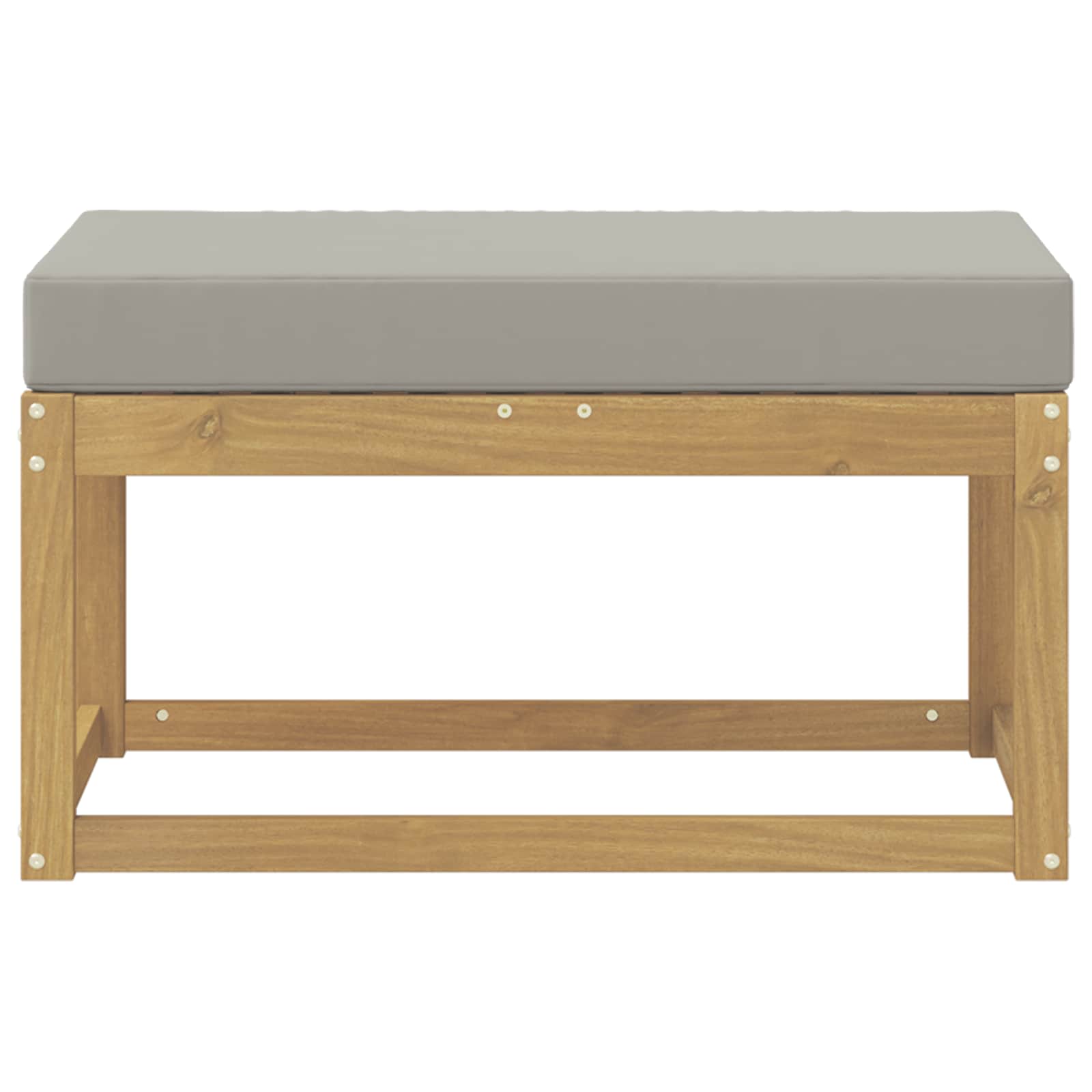 vidaXL Stołek Ławka na Zewnątrz z poduszką Biały 80 x 43 x 45 cm