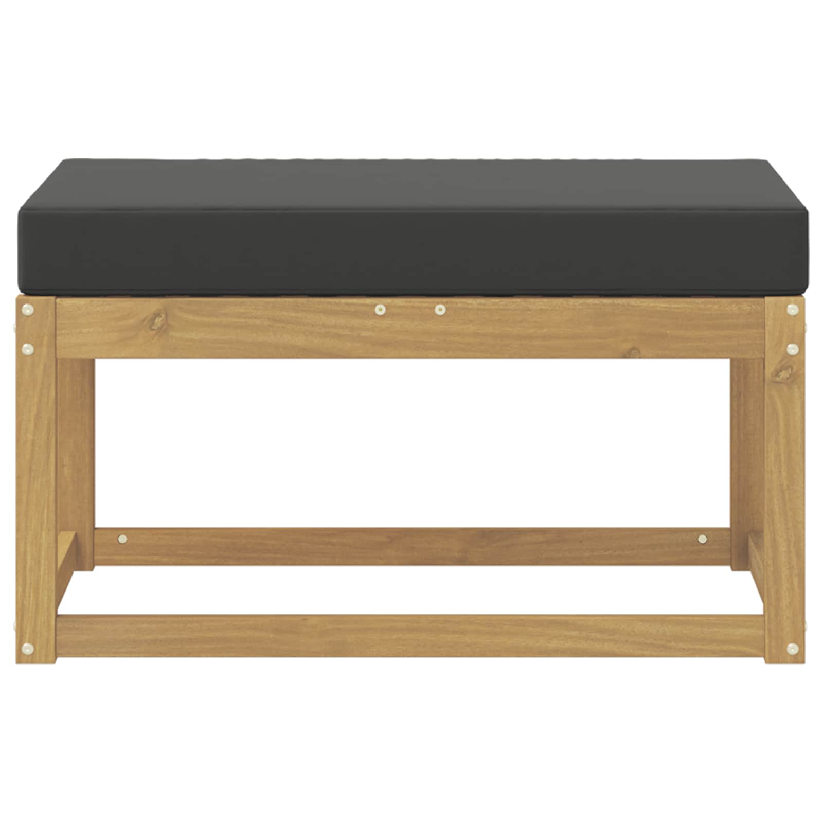 vidaXL Stołek Ławka na Zewnątrz z poduszką Biały 80 x 43 x 45 cm