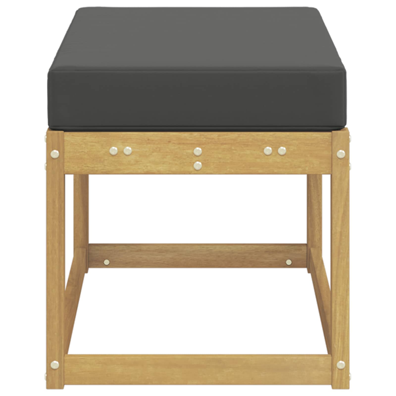 vidaXL Stołek Ławka na Zewnątrz z poduszką Biały 80 x 43 x 45 cm