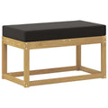 vidaXL Stołek Ławka na Zewnątrz z poduszką Biały 80 x 43 x 45 cm
