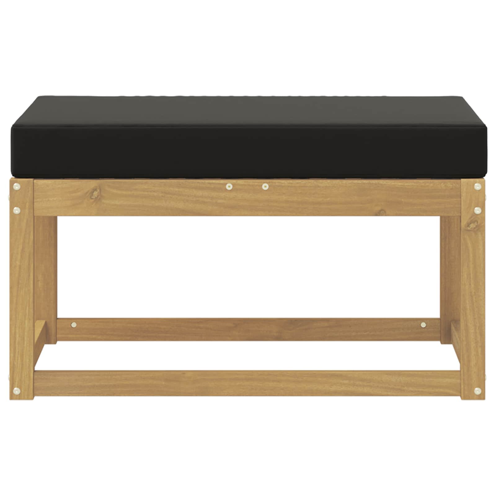 vidaXL Stołek Ławka na Zewnątrz z poduszką Biały 80 x 43 x 45 cm
