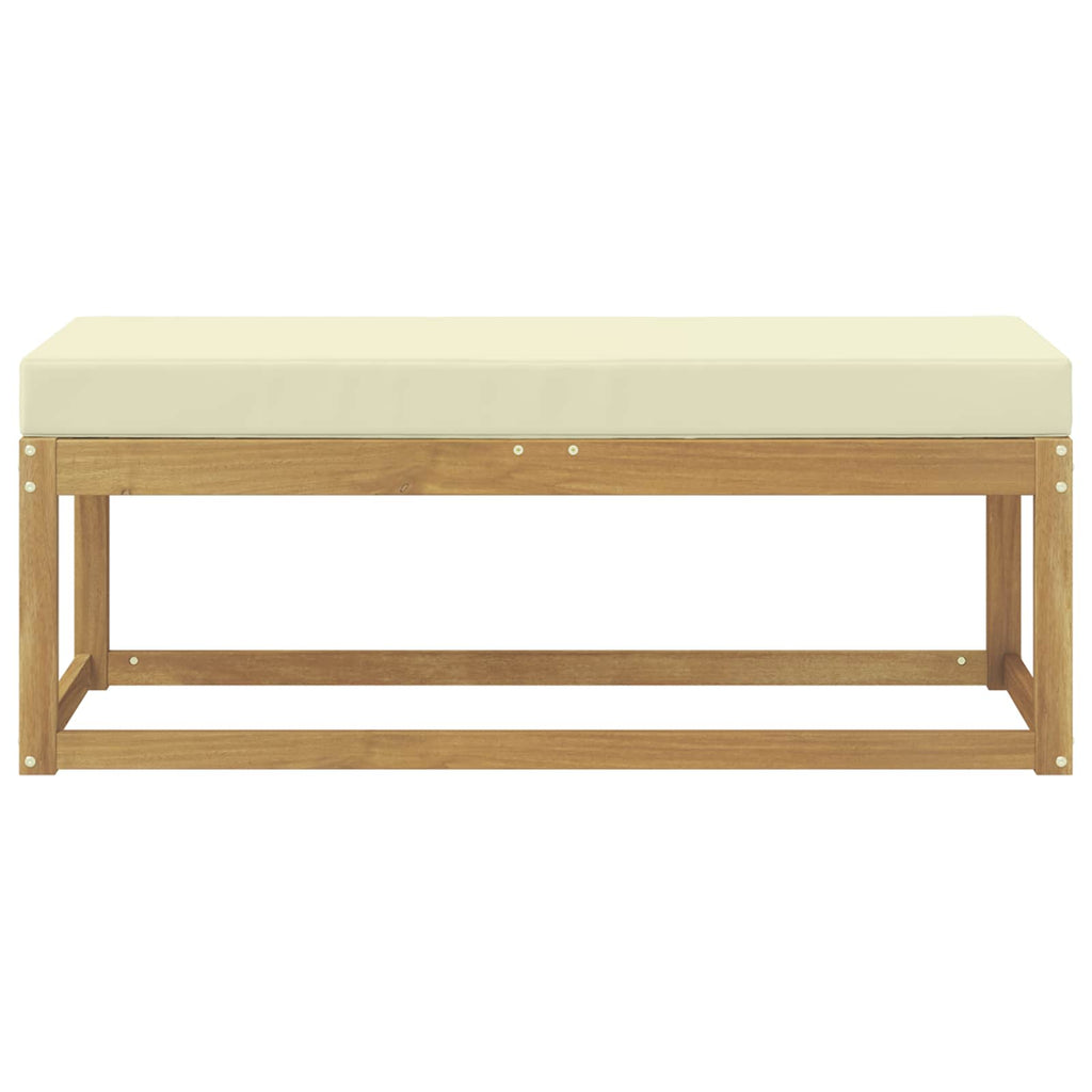 vidaXL Stołek Ławka na Zewnątrz z poduszką Biały 115 x 43 x 45 cm