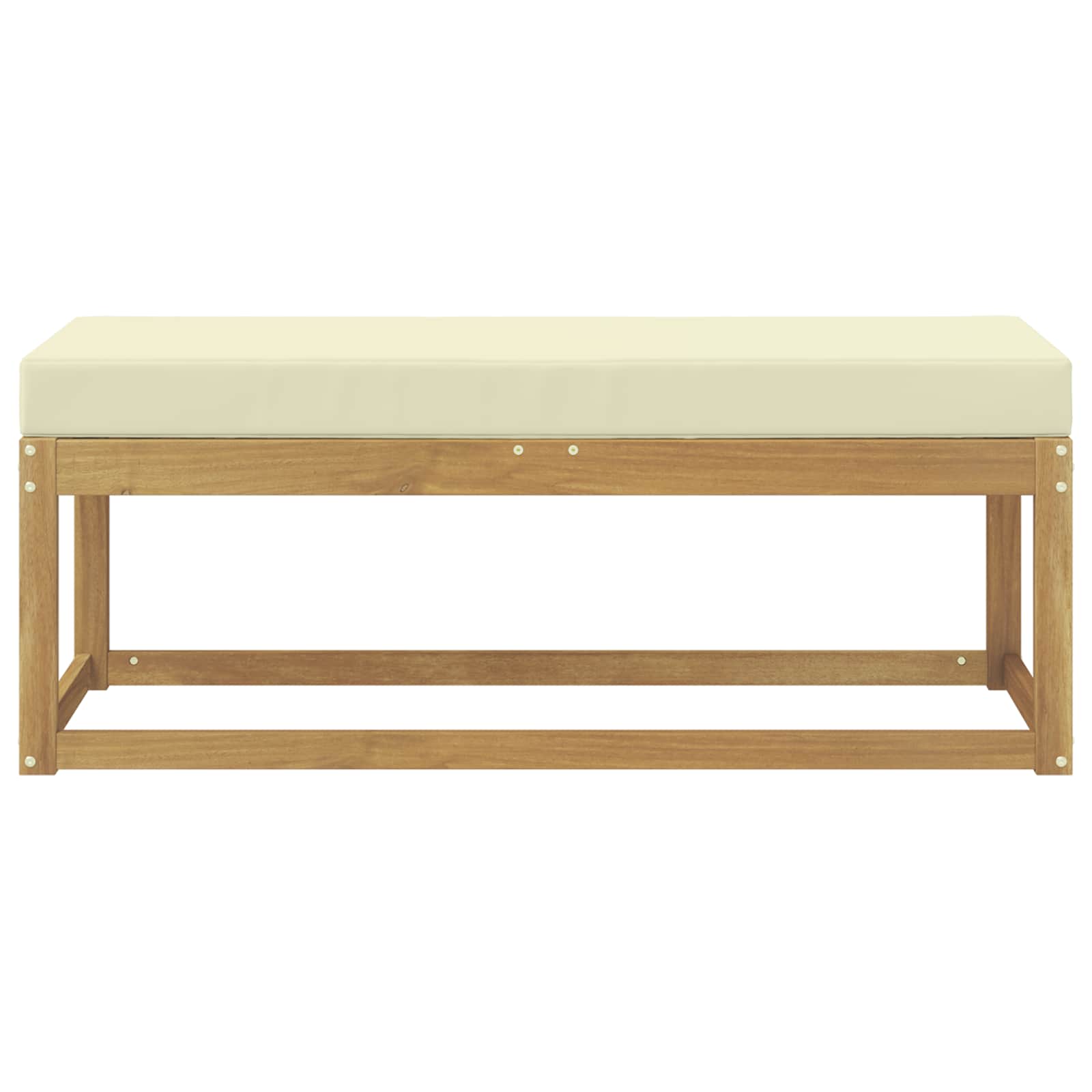 vidaXL Stołek Ławka na Zewnątrz z poduszką Biały 115 x 43 x 45 cm