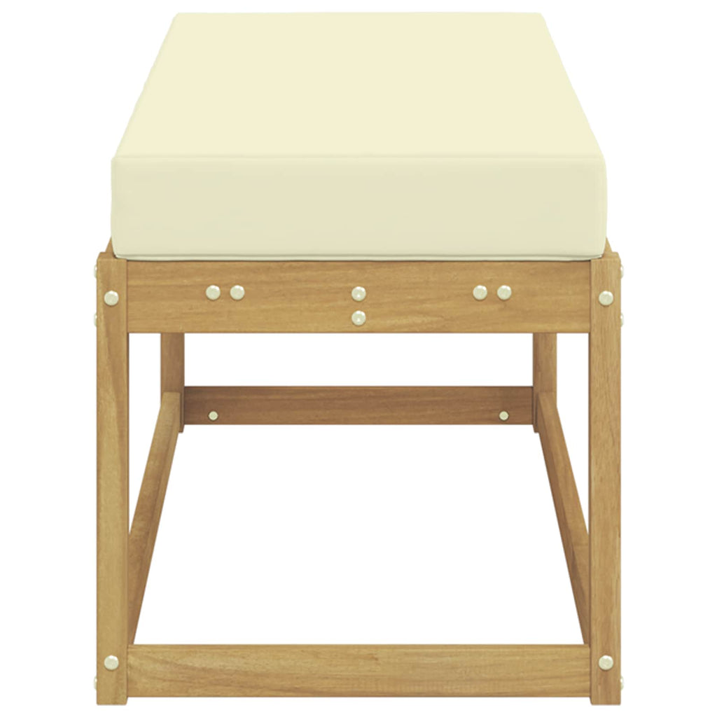 vidaXL Stołek Ławka na Zewnątrz z poduszką Biały 115 x 43 x 45 cm
