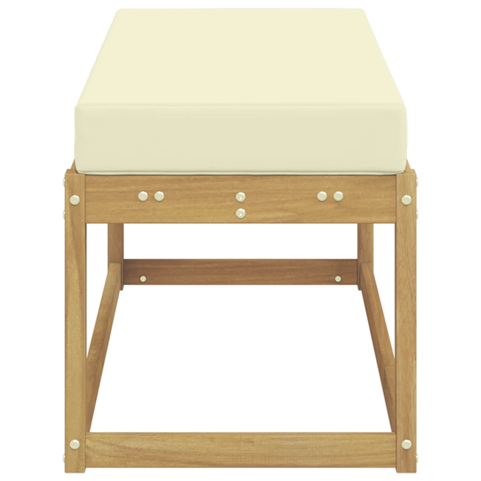 vidaXL Stołek Ławka na Zewnątrz z poduszką Biały 115 x 43 x 45 cm
