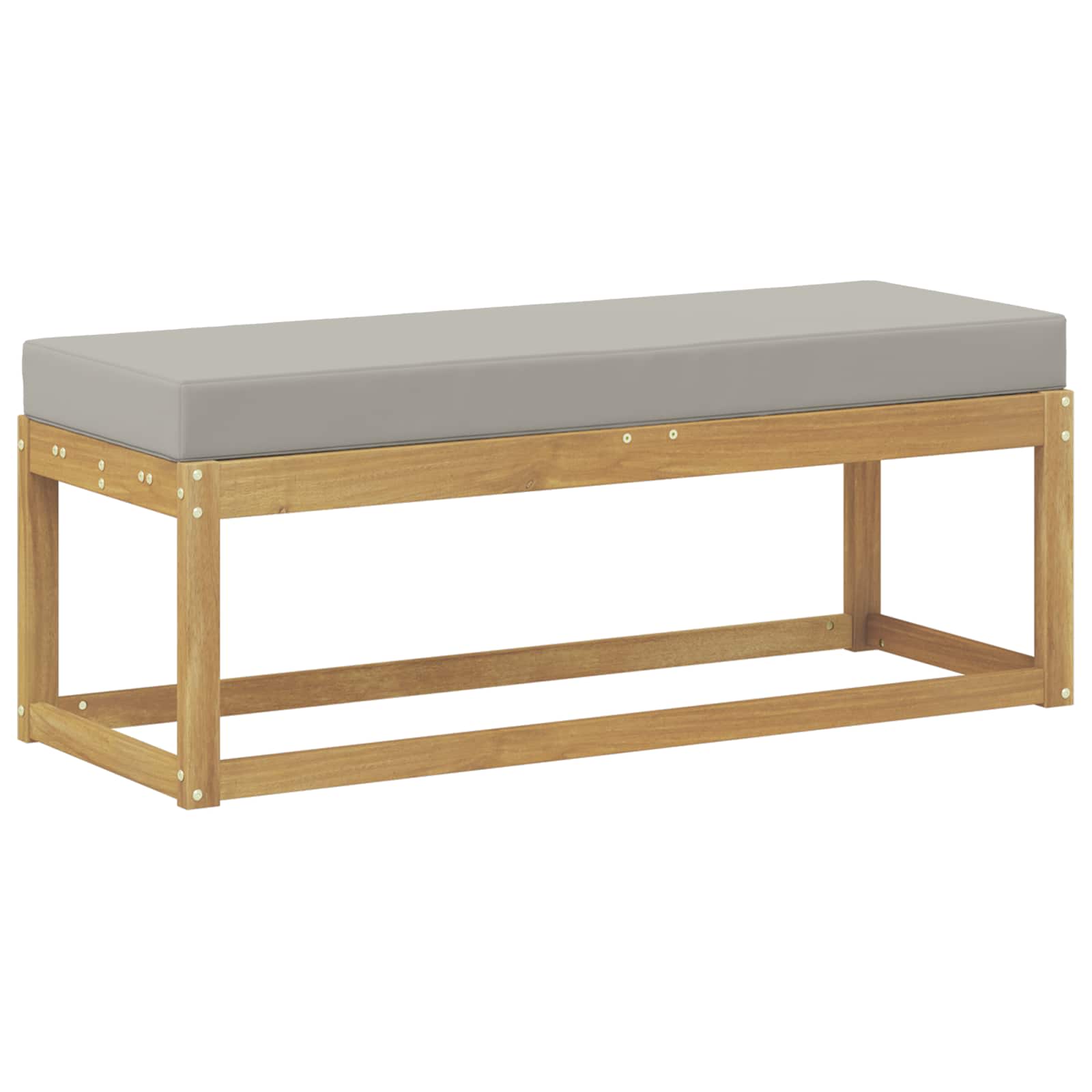 vidaXL Stołek Ławka na Zewnątrz z poduszką Biały 115 x 43 x 45 cm
