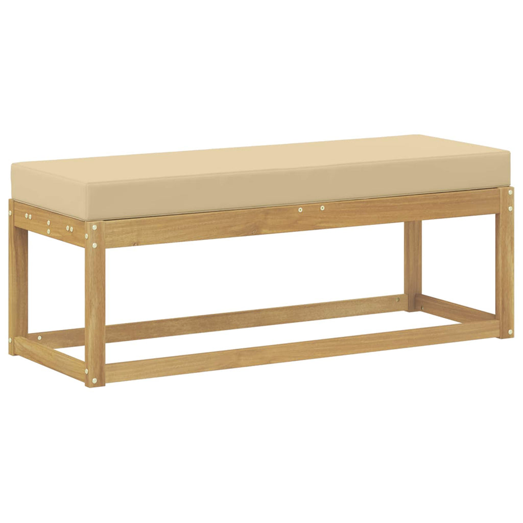 vidaXL Stołek Ławka na Zewnątrz z poduszką Biały 115 x 43 x 45 cm