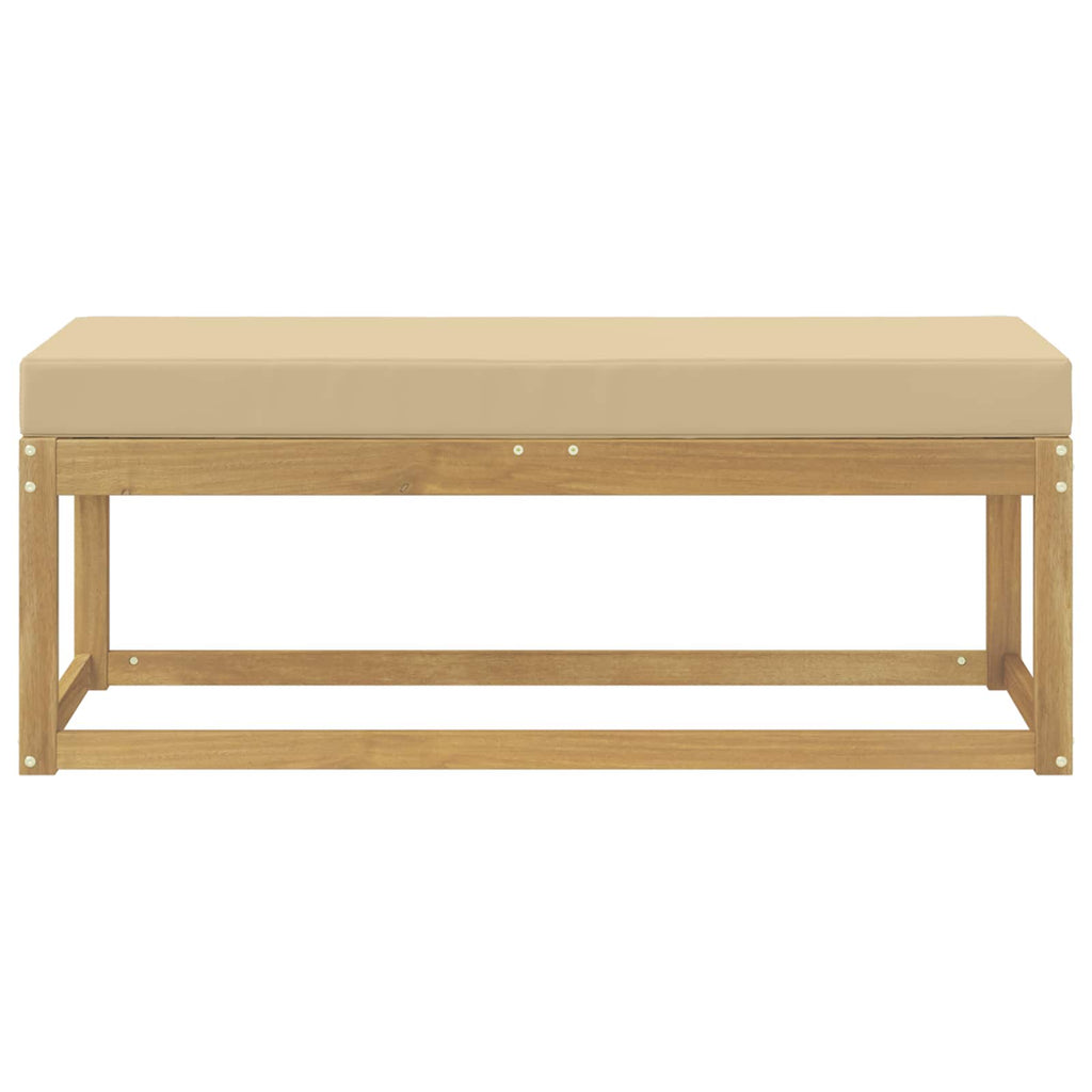 vidaXL Stołek Ławka na Zewnątrz z poduszką Biały 115 x 43 x 45 cm