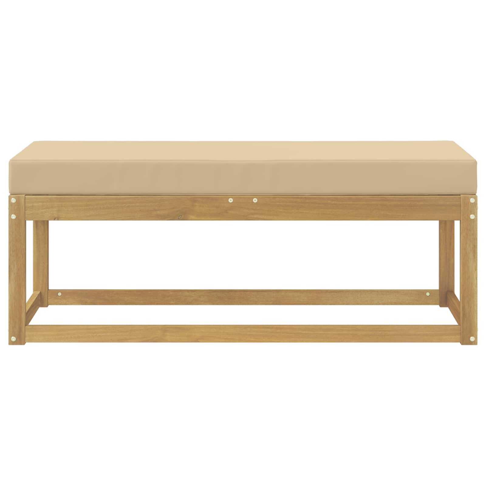 vidaXL Stołek Ławka na Zewnątrz z poduszką Biały 115 x 43 x 45 cm