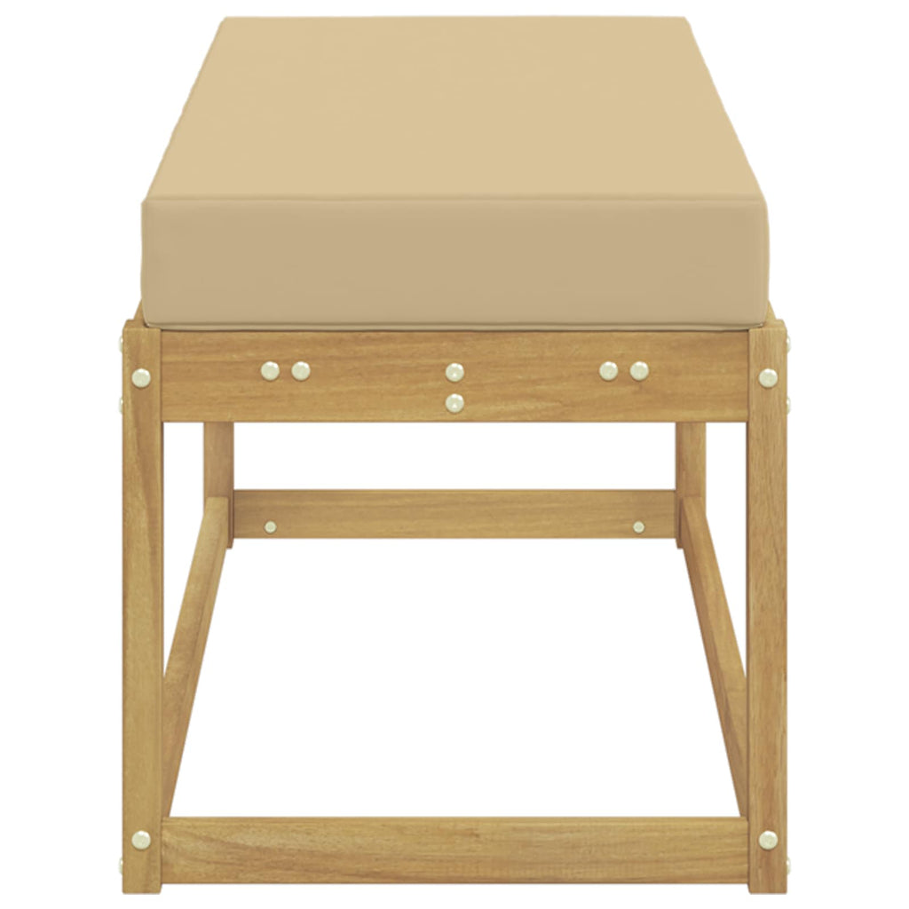 vidaXL Stołek Ławka na Zewnątrz z poduszką Biały 115 x 43 x 45 cm