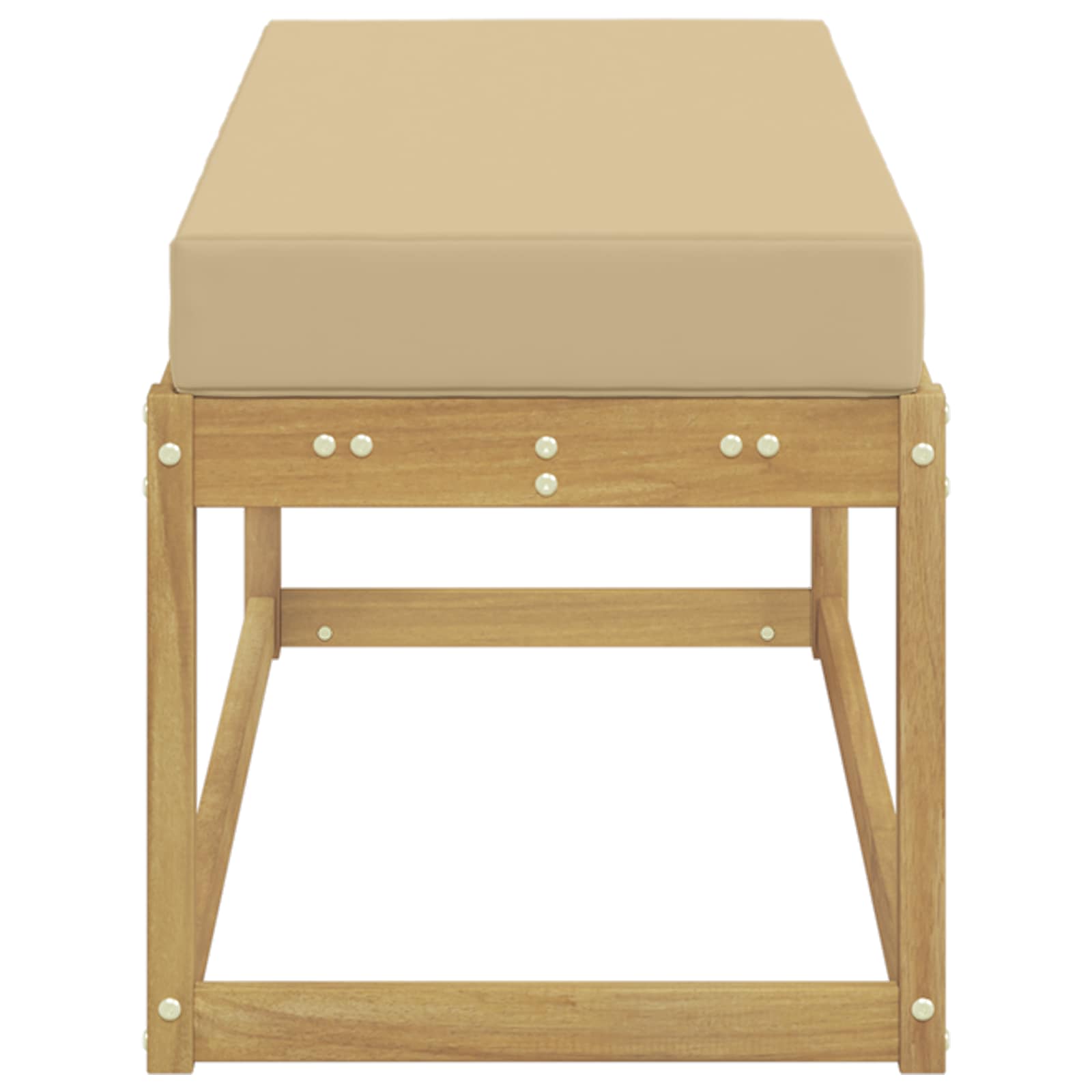 vidaXL Stołek Ławka na Zewnątrz z poduszką Biały 115 x 43 x 45 cm