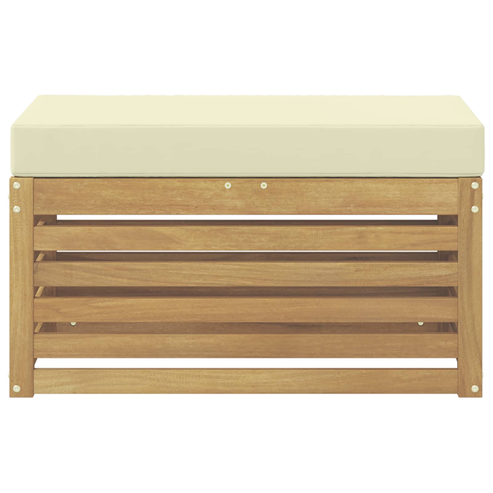 vidaXL Stołek Ławka na Zewnątrz z poduszką Biały 80 x 43 x 45 cm