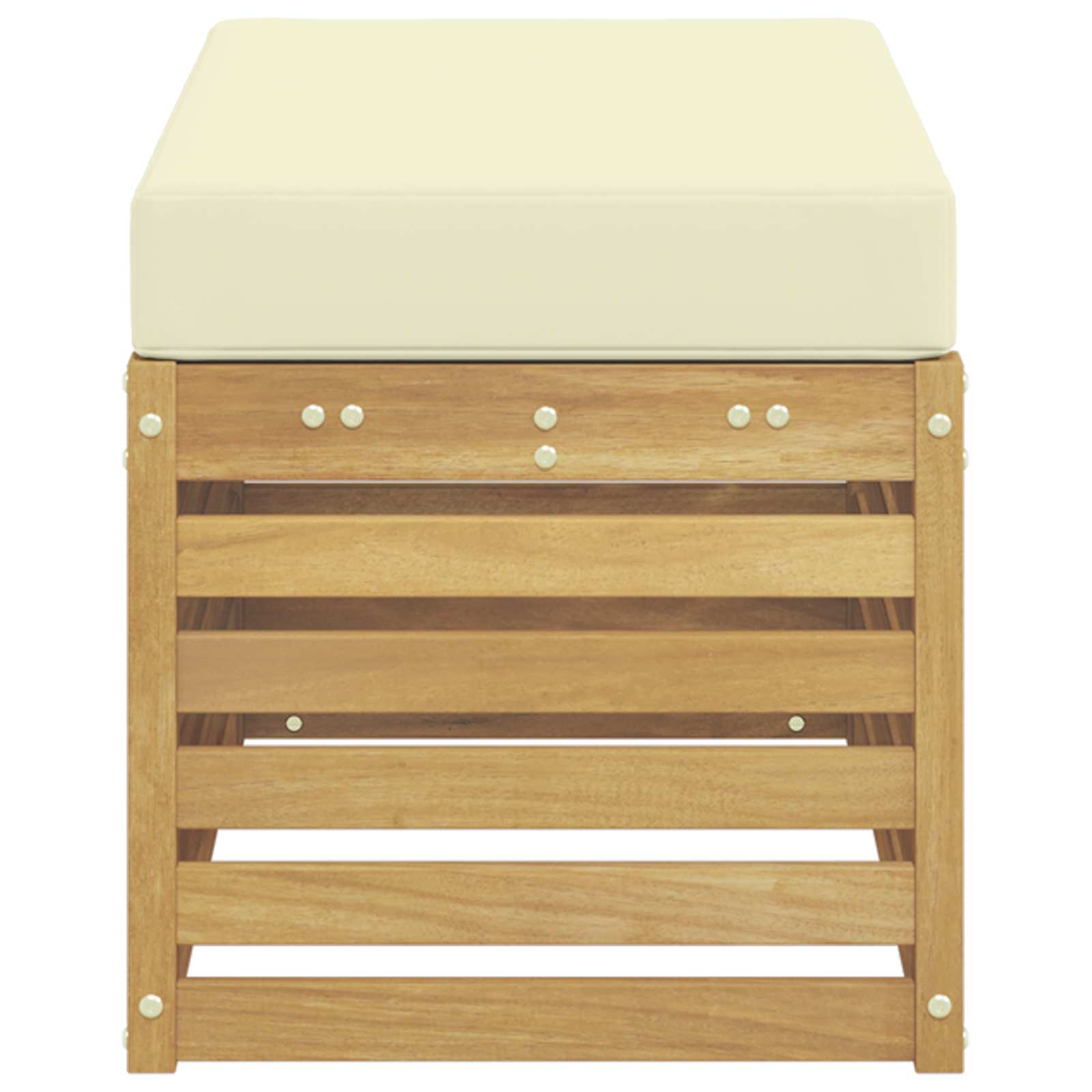vidaXL Stołek Ławka na Zewnątrz z poduszką Biały 80 x 43 x 45 cm