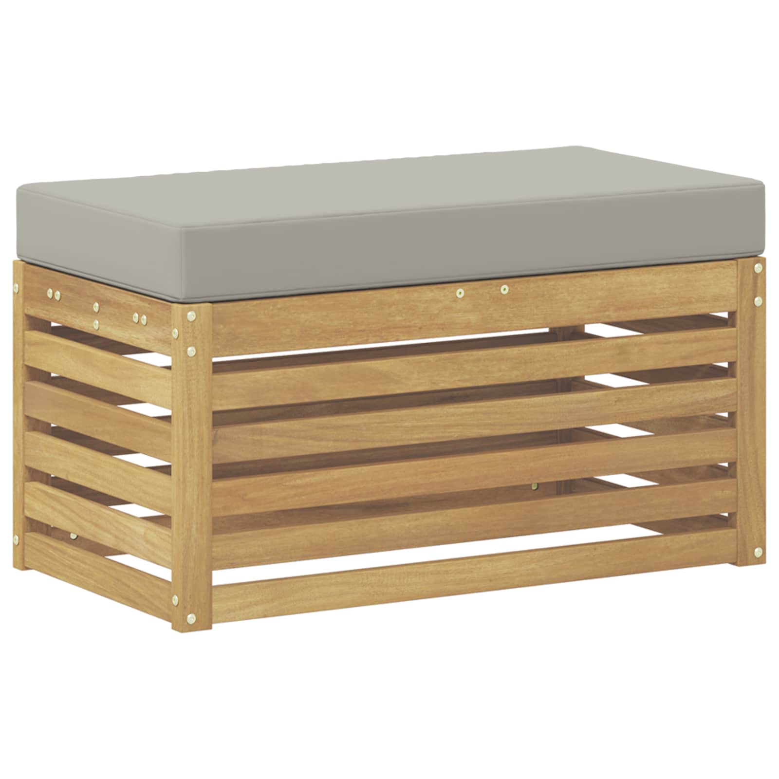 vidaXL Stołek Ławka na Zewnątrz z poduszką Biały 80 x 43 x 45 cm