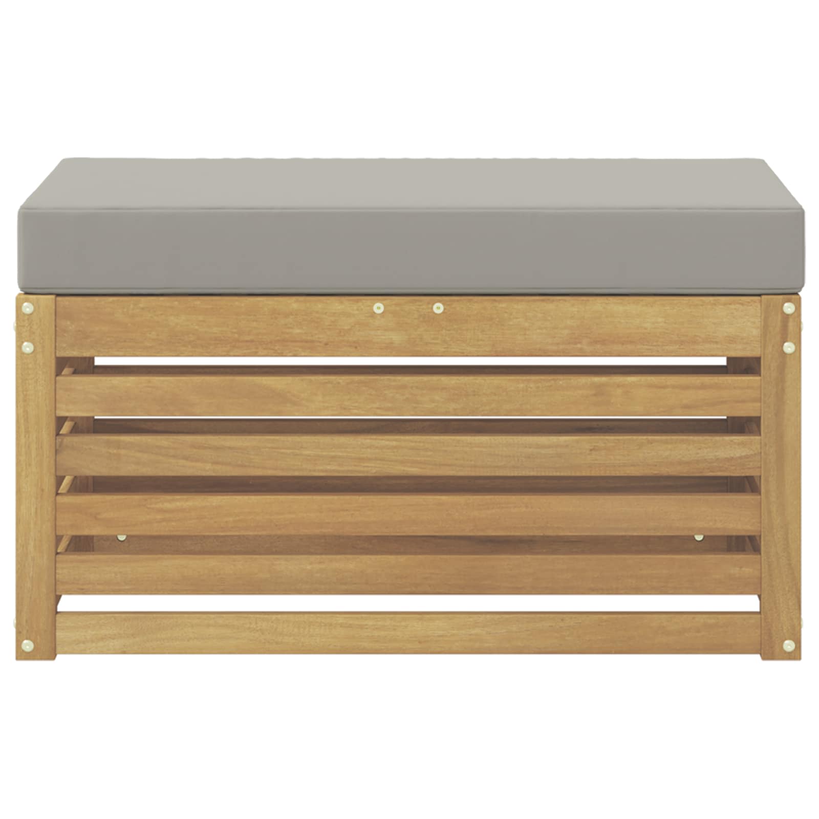 vidaXL Stołek Ławka na Zewnątrz z poduszką Biały 80 x 43 x 45 cm
