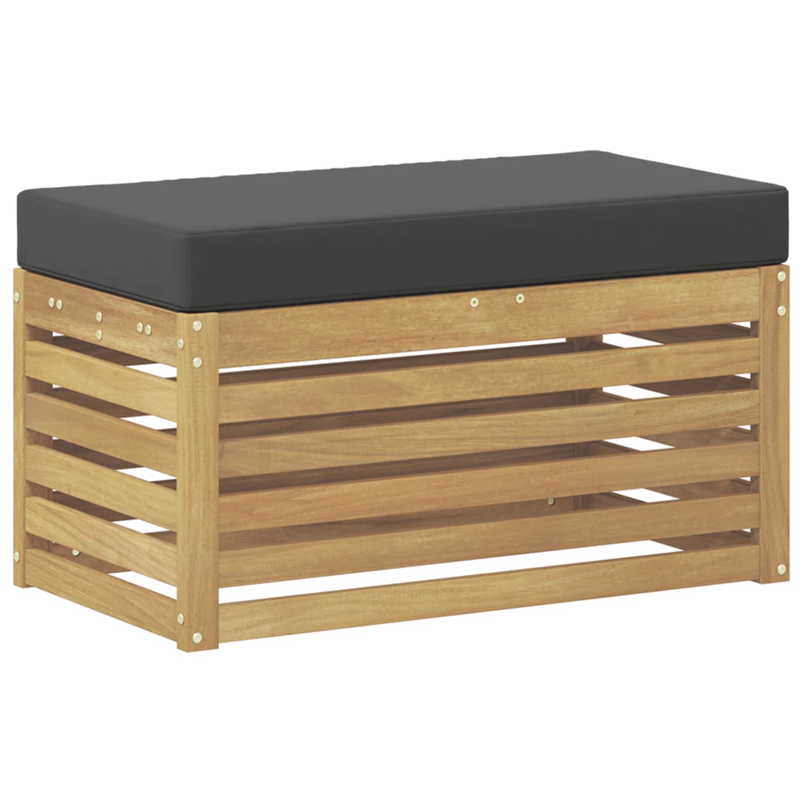 vidaXL Stołek Ławka na Zewnątrz z poduszką Biały 80 x 43 x 45 cm
