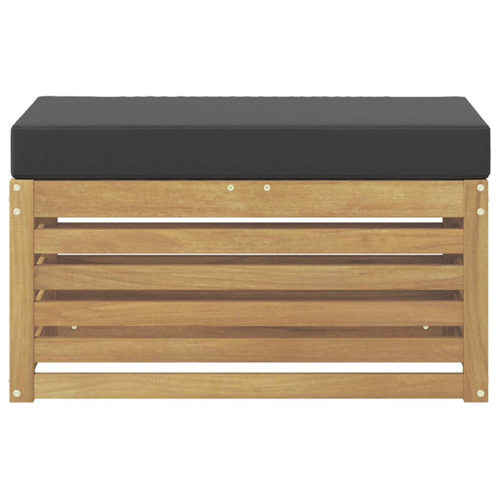vidaXL Stołek Ławka na Zewnątrz z poduszką Biały 80 x 43 x 45 cm