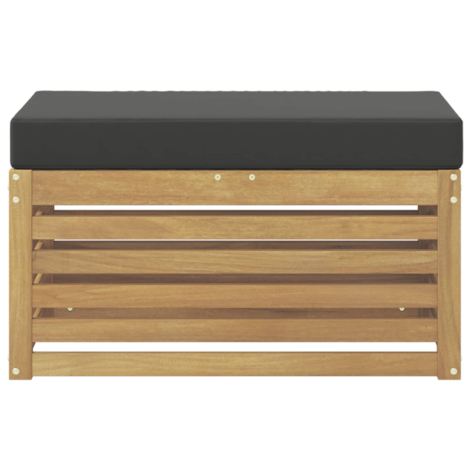 vidaXL Stołek Ławka na Zewnątrz z poduszką Biały 80 x 43 x 45 cm