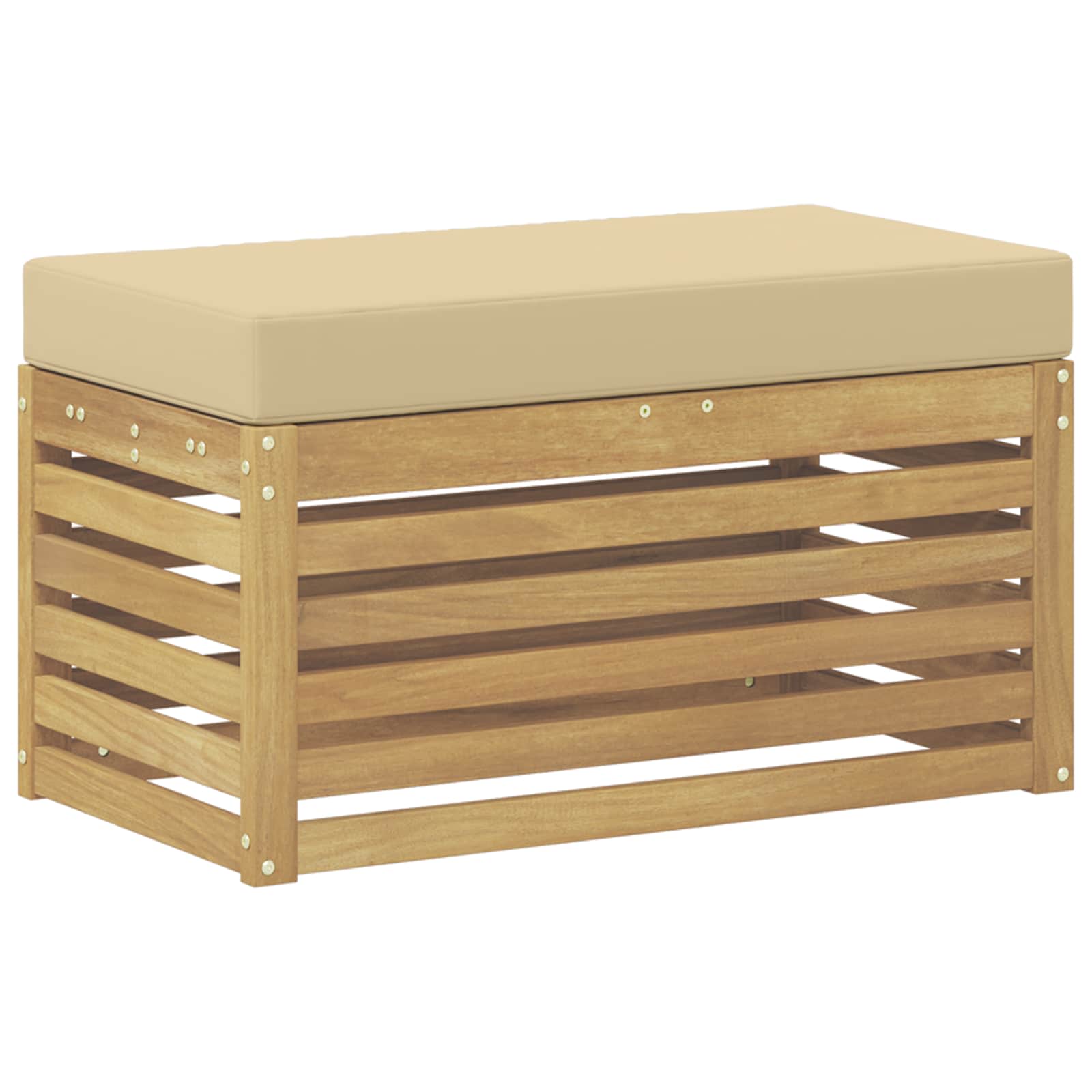 vidaXL Stołek Ławka na Zewnątrz z poduszką Biały 80 x 43 x 45 cm