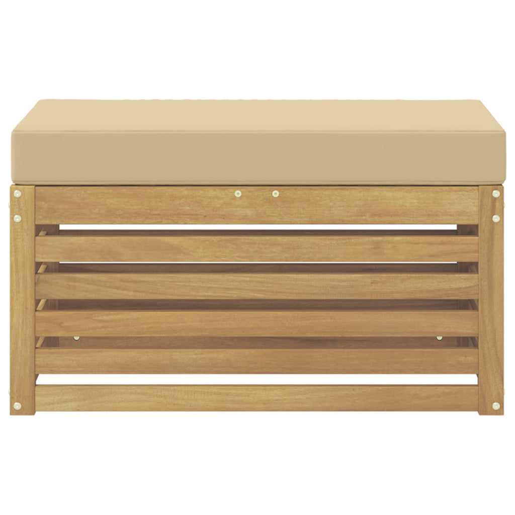 vidaXL Stołek Ławka na Zewnątrz z poduszką Biały 80 x 43 x 45 cm