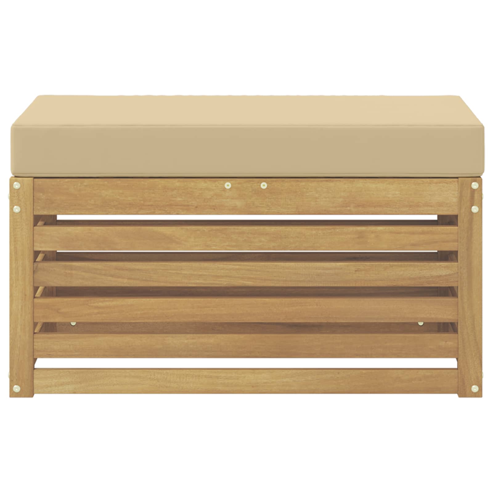 vidaXL Stołek Ławka na Zewnątrz z poduszką Biały 80 x 43 x 45 cm
