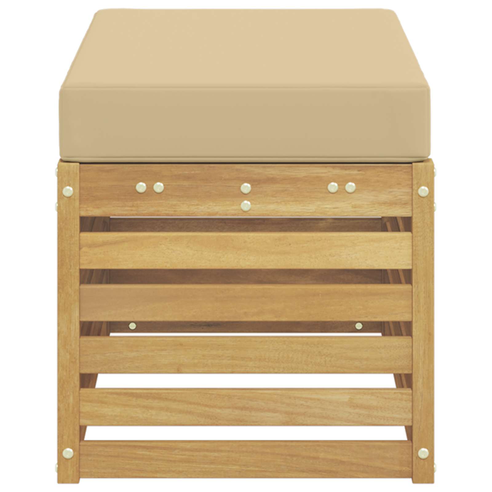 vidaXL Stołek Ławka na Zewnątrz z poduszką Biały 80 x 43 x 45 cm