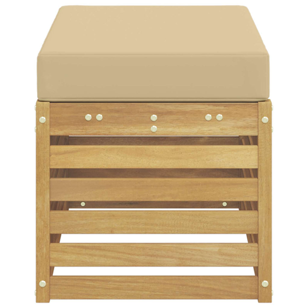 vidaXL Stołek Ławka na Zewnątrz z poduszką Biały 80 x 43 x 45 cm