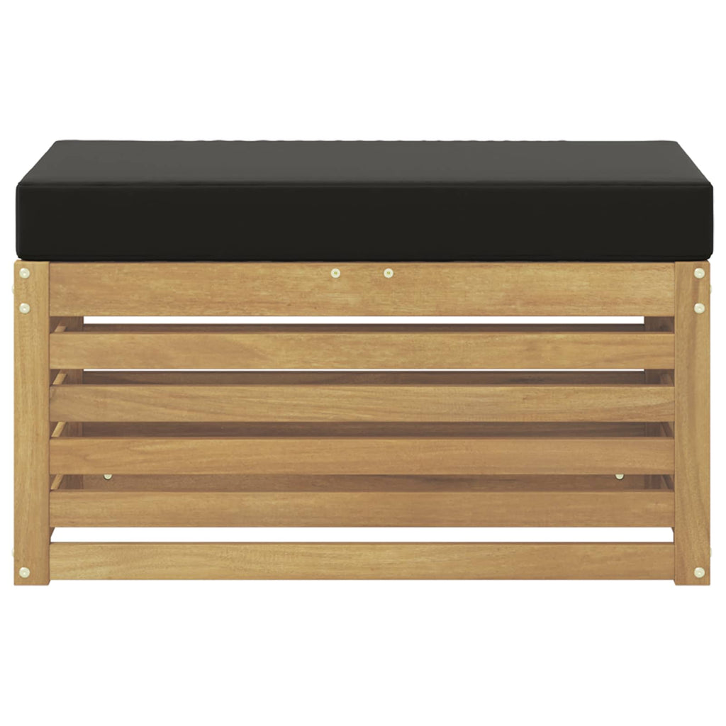 vidaXL Stołek Ławka na Zewnątrz z poduszką Biały 80 x 43 x 45 cm