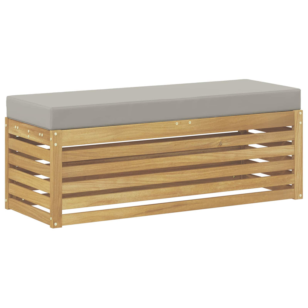 vidaXL Stołek Ławka na Zewnątrz z poduszką Biały 115 x 43 x 45 cm