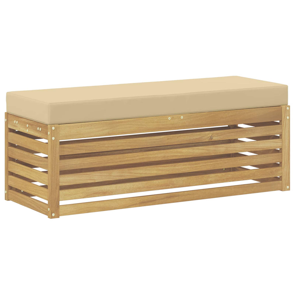 vidaXL Stołek Ławka na Zewnątrz z poduszką Biały 115 x 43 x 45 cm