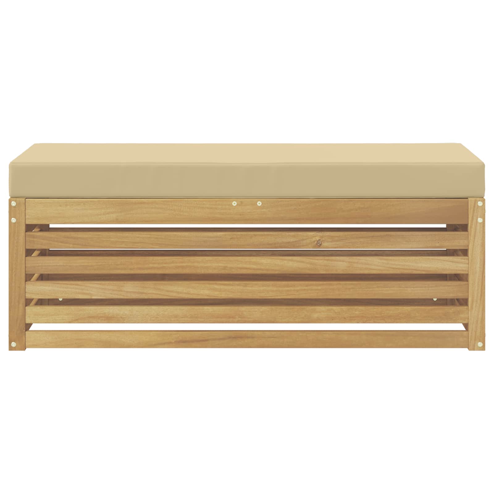 vidaXL Stołek Ławka na Zewnątrz z poduszką Biały 115 x 43 x 45 cm
