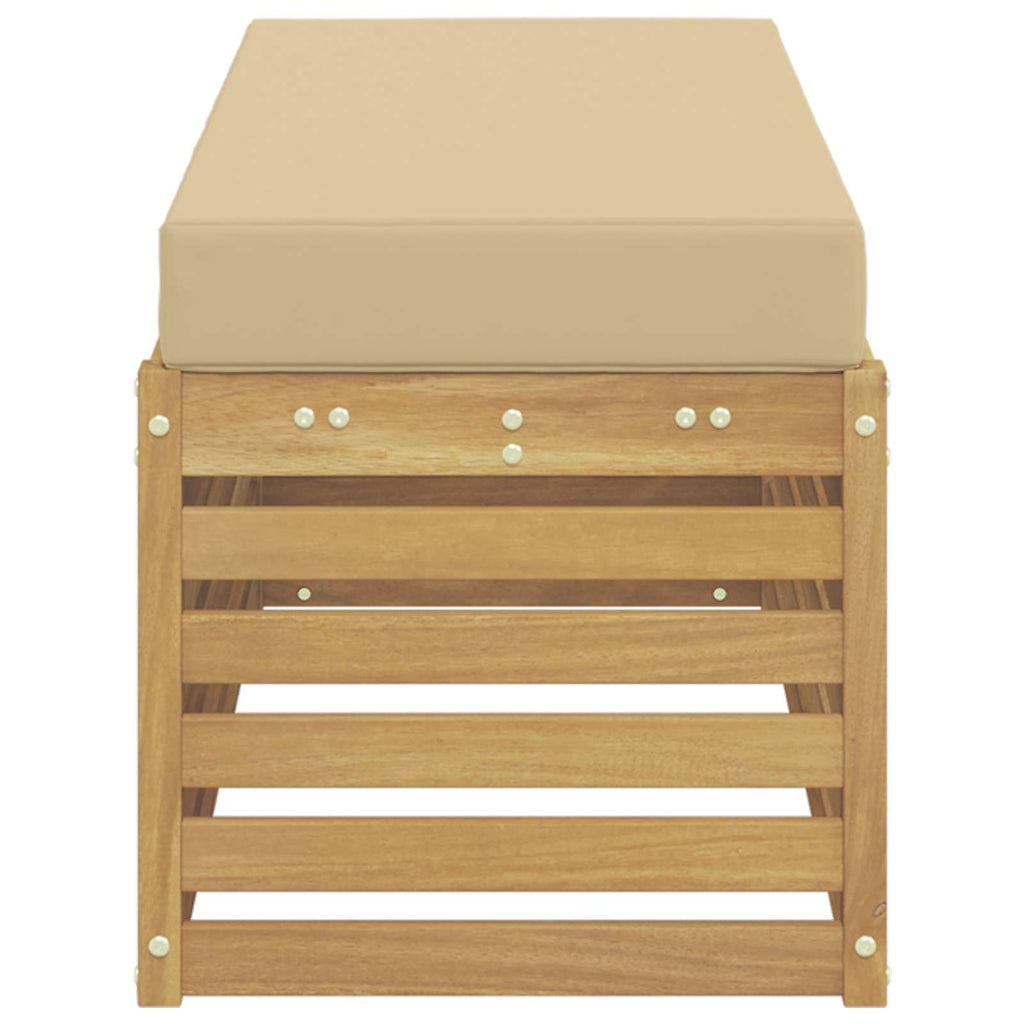 vidaXL Stołek Ławka na Zewnątrz z poduszką Biały 115 x 43 x 45 cm