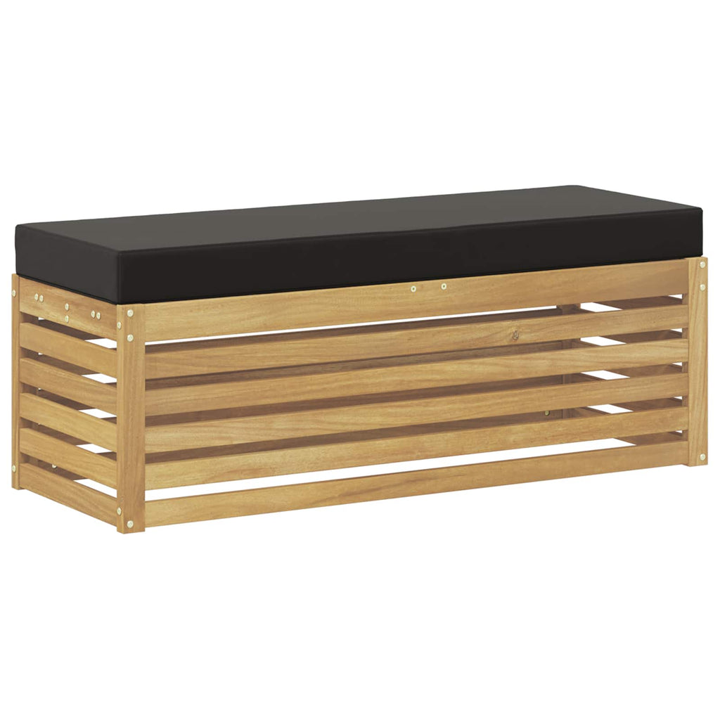 vidaXL Stołek Ławka na Zewnątrz z poduszką Biały 115 x 43 x 45 cm