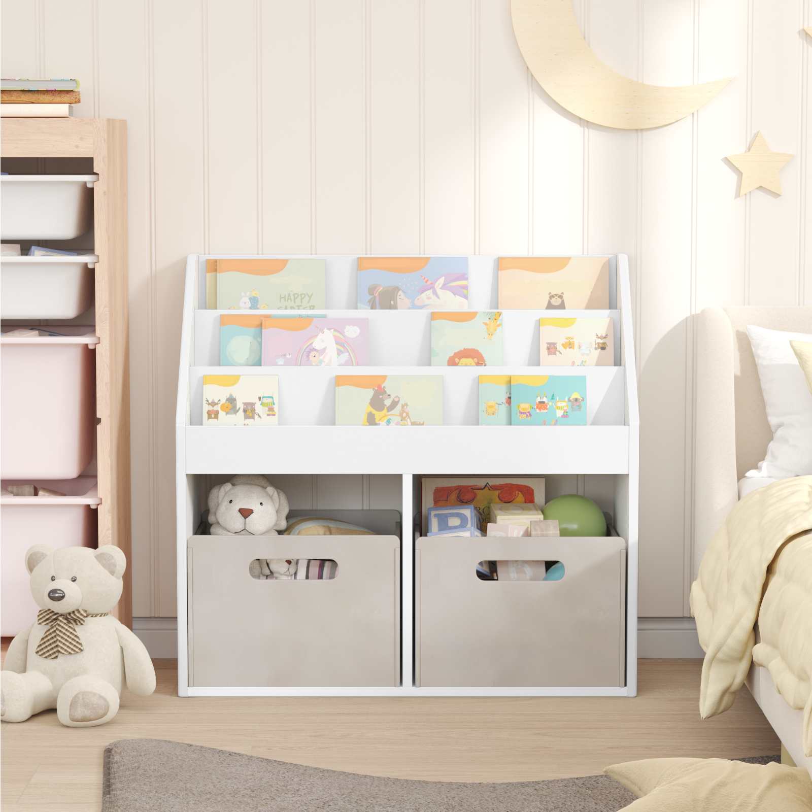 vidaXL Biblioteczka dla dzieci Biały 72,5 x 29,5 x 69 cm